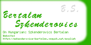 bertalan szkenderovics business card